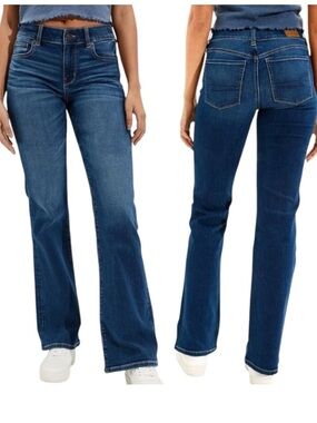 American Eagle Outfitters Dark Blue Low-Rise Stretch X Favourite Boyfriend Jeans